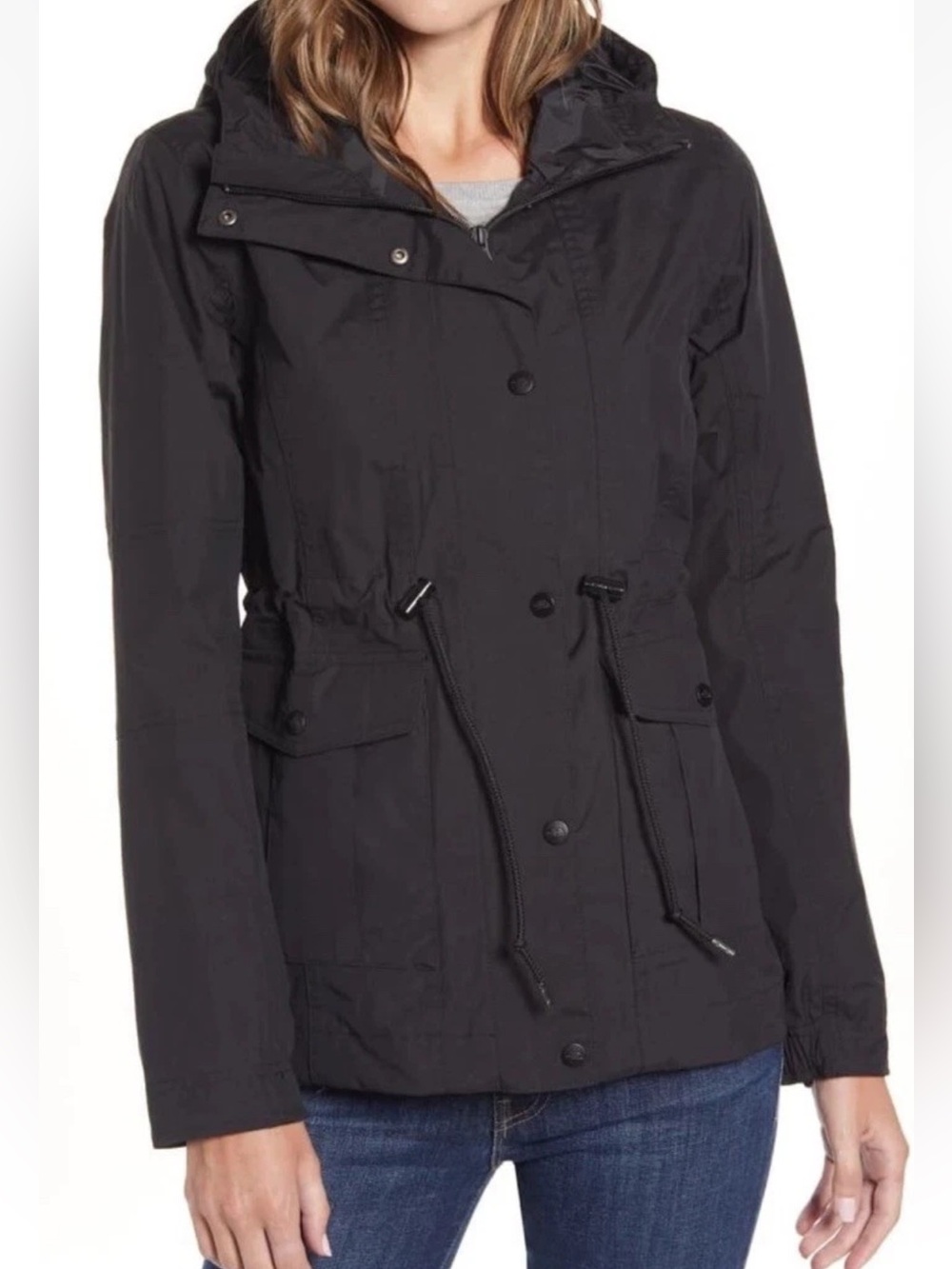 NEW The North Face Women's Zoomie Hooded Waterproof Raincoat Black Medium